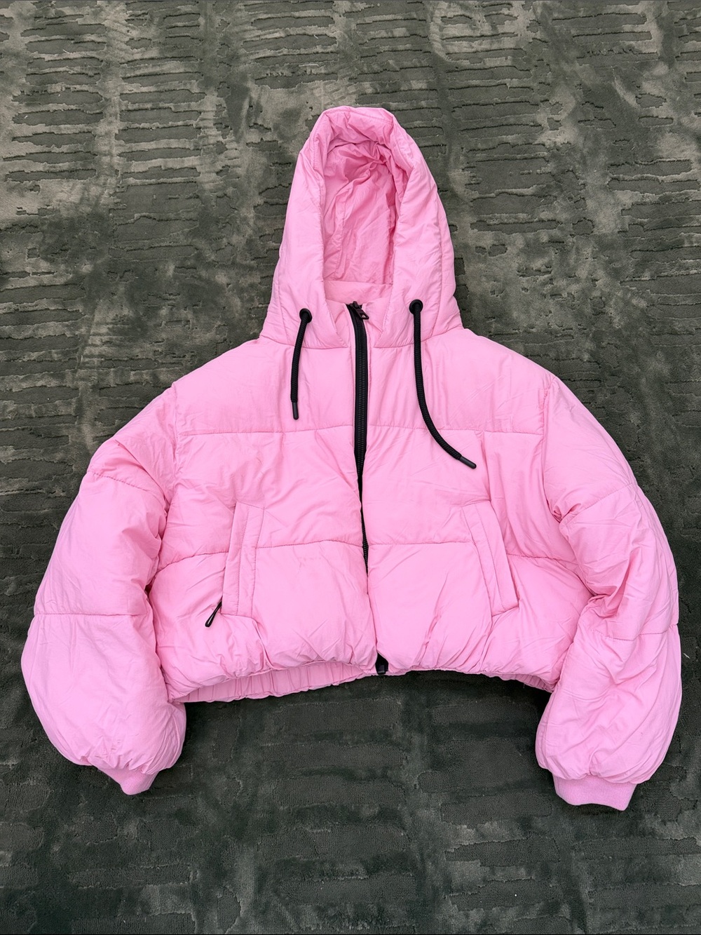 Zara Pink Hooded Puffer Jacket